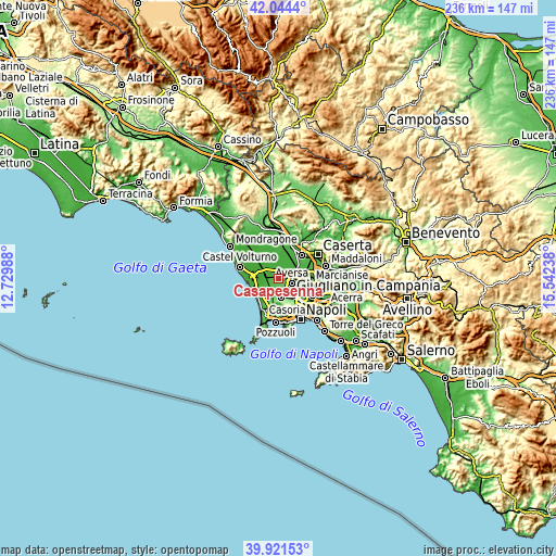 Topographic map of Casapesenna