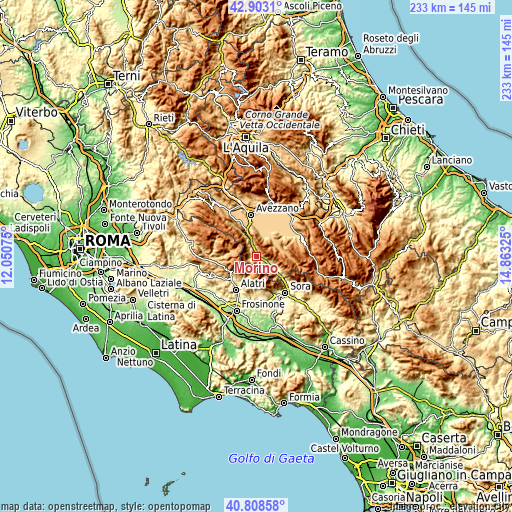 Topographic map of Morino