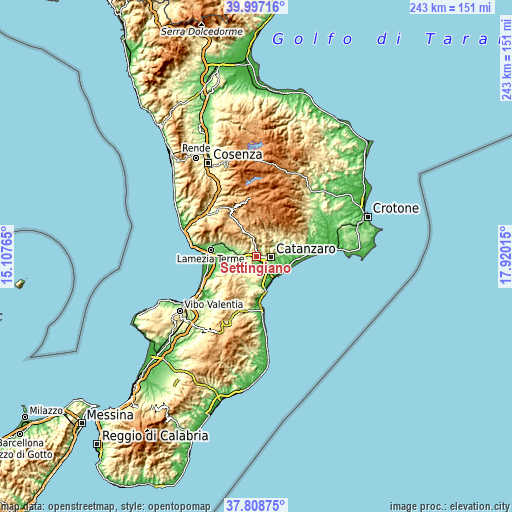 Topographic map of Settingiano