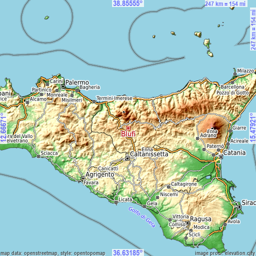 Topographic map of Blufi