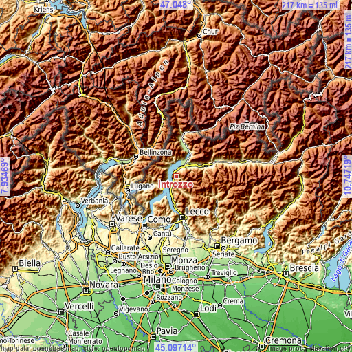 Topographic map of Introzzo