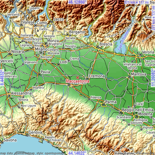 Topographic map of Maccastorna