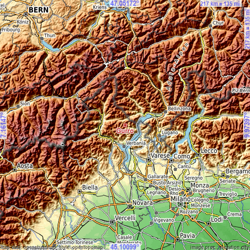 Topographic map of Gurro