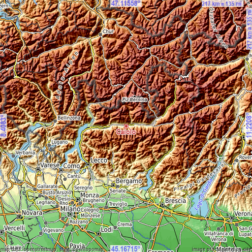 Topographic map of Caiolo