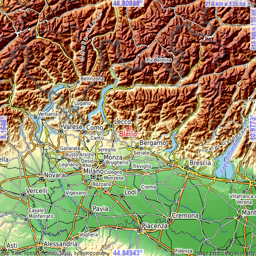 Topographic map of Blello