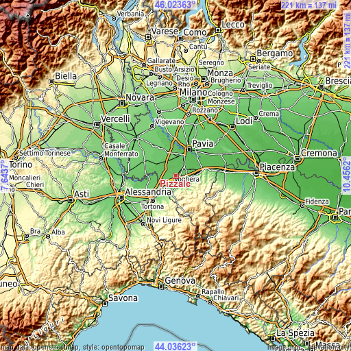 Topographic map of Pizzale