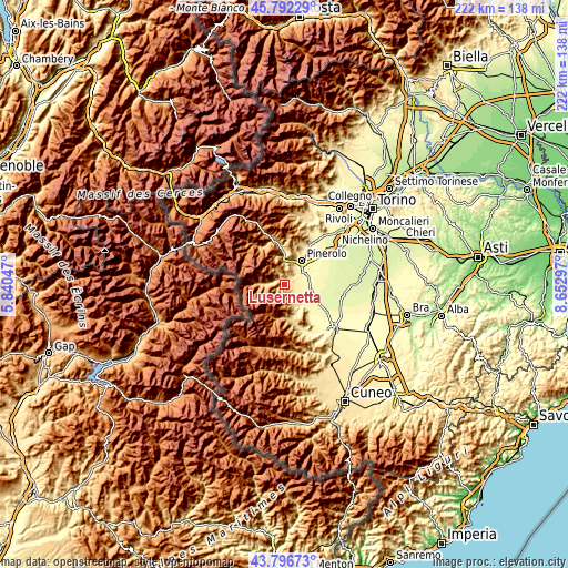 Topographic map of Lusernetta