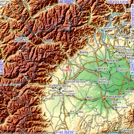 Topographic map of Vialfrè