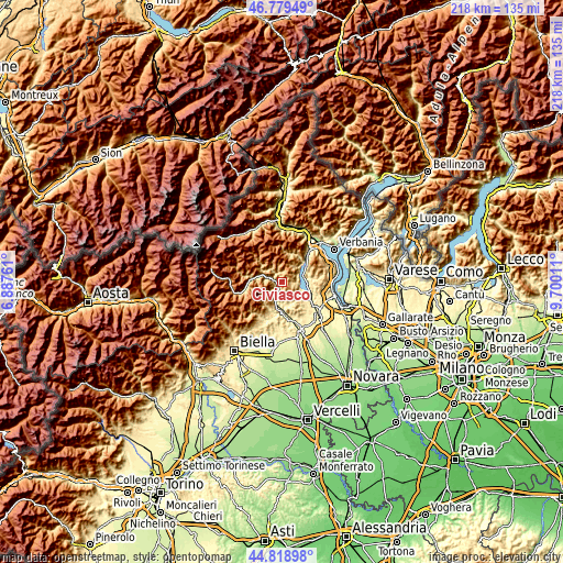 Topographic map of Civiasco