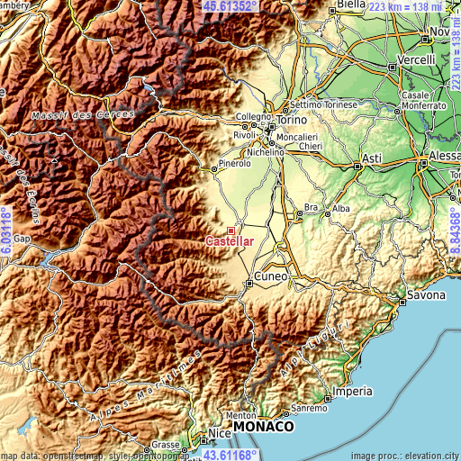 Topographic map of Castellar