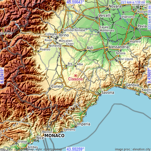 Topographic map of Cissone