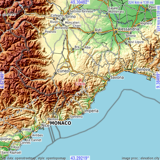 Topographic map of Lisio