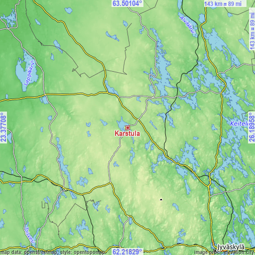 Topographic map of Karstula