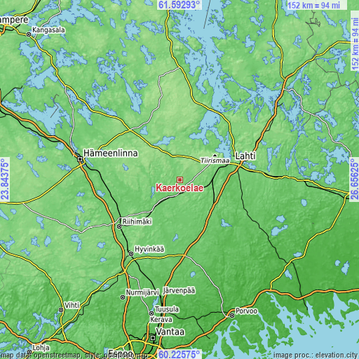 Topographic map of Kärkölä