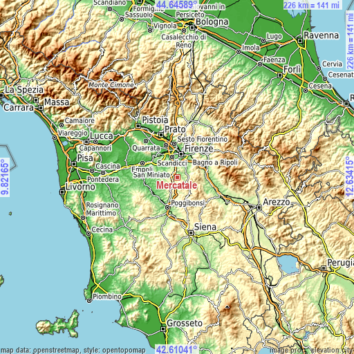 Topographic map of Mercatale