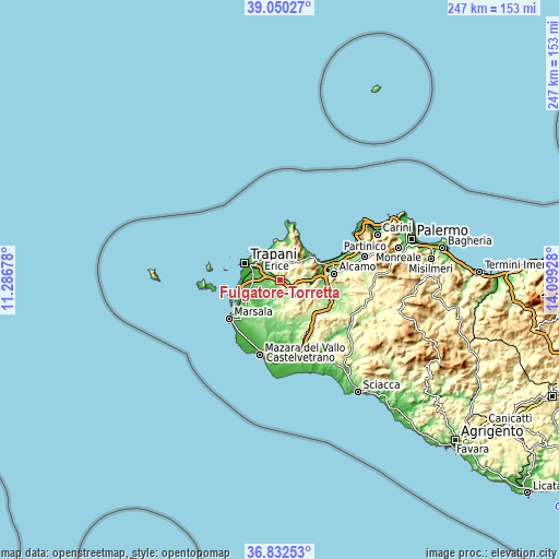 Topographic map of Fulgatore-Torretta