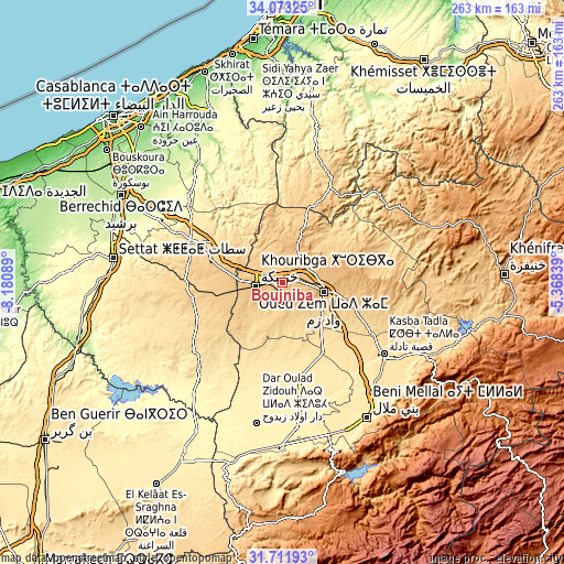 Topographic map of Boujniba