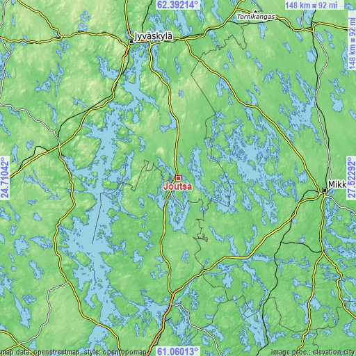 Topographic map of Joutsa