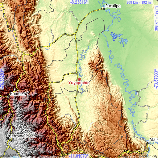 Topographic map of Yuyapichis