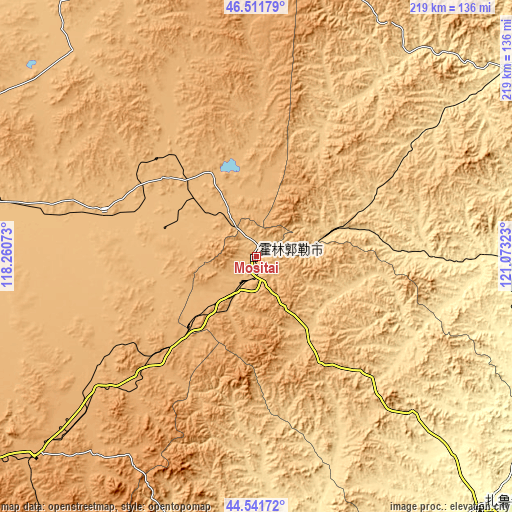 Topographic map of Mositai