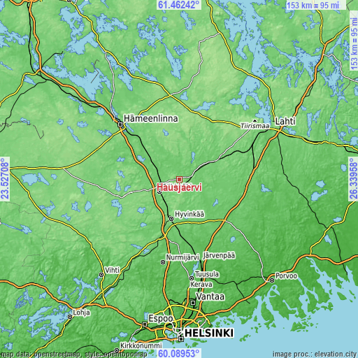 Topographic map of Hausjärvi