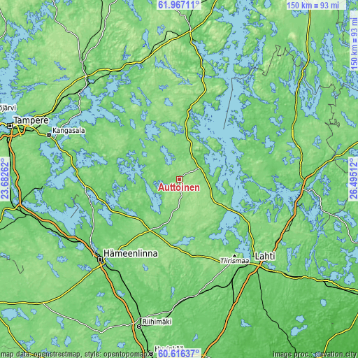 Topographic map of Auttoinen