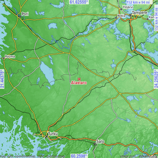 Topographic map of Alastaro