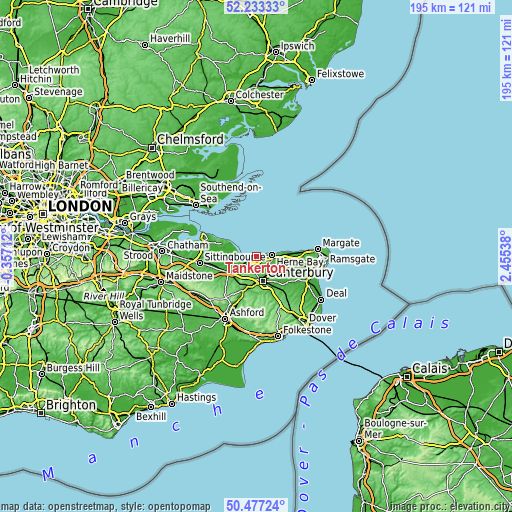 Topographic map of Tankerton