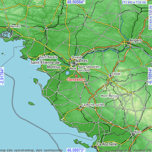 Topographic map of Geneston