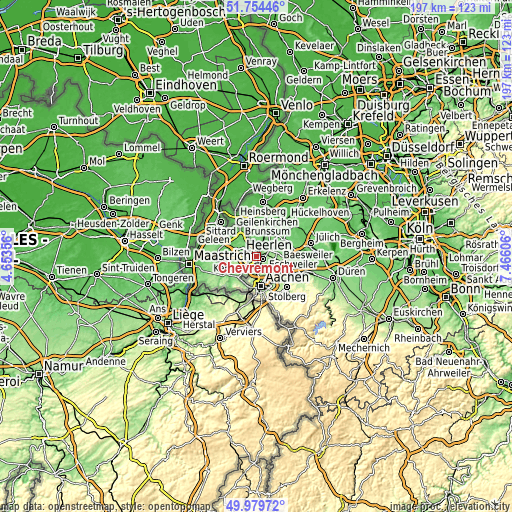 Topographic map of Chevremont