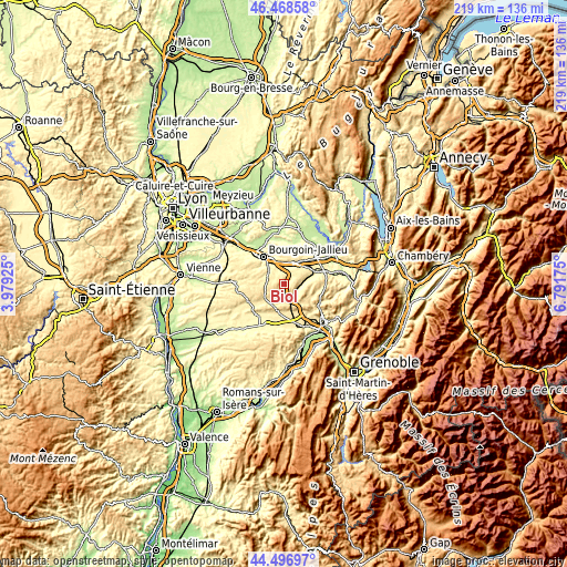 Topographic map of Biol