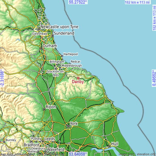 Topographic map of Danby