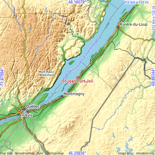 Topographic map of St-Jean-Port-Joli