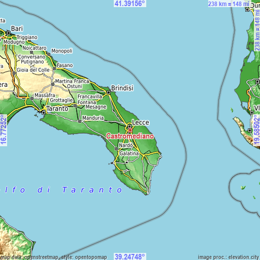 Topographic map of Castromediano