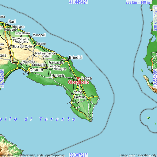 Topographic map of Giorgilorio