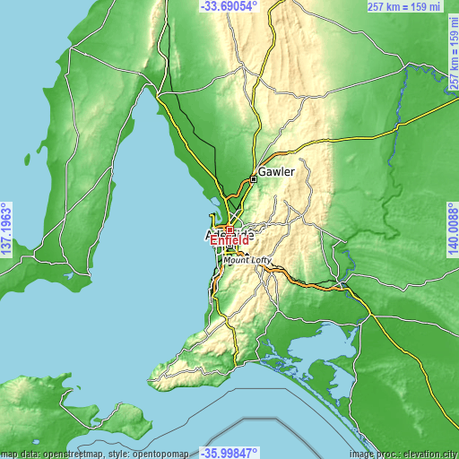 Topographic map of Enfield