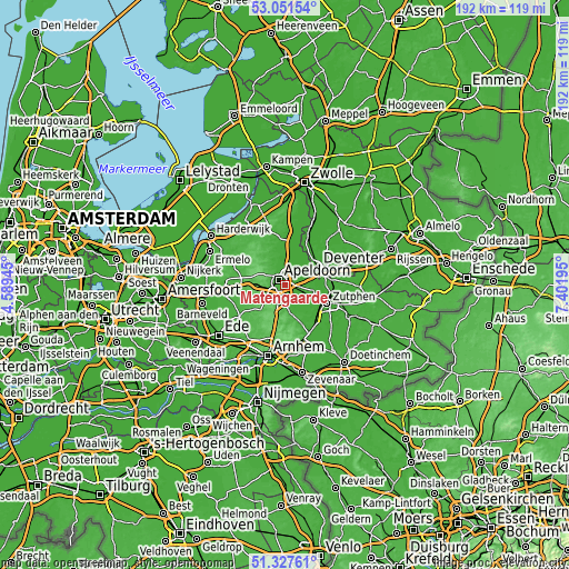 Topographic map of Matengaarde