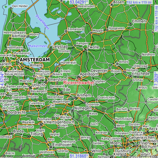 Topographic map of Rivierenkwartier