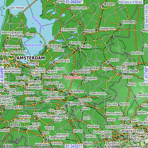 Topographic map of Woudhuis