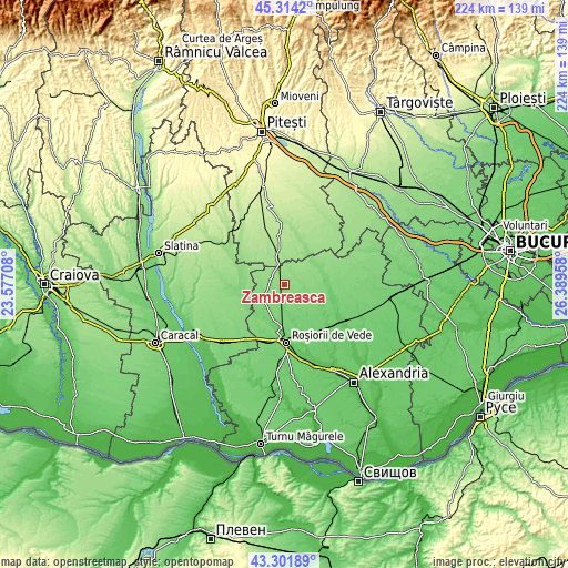 Topographic map of Zâmbreasca