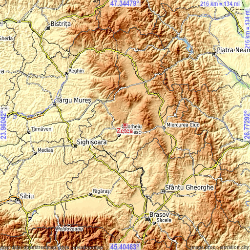 Topographic map of Zetea