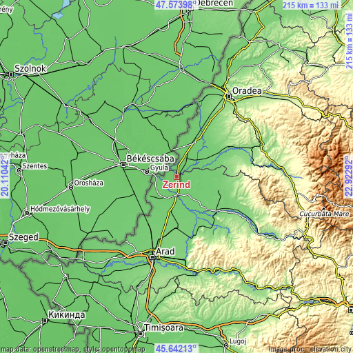 Topographic map of Zerind