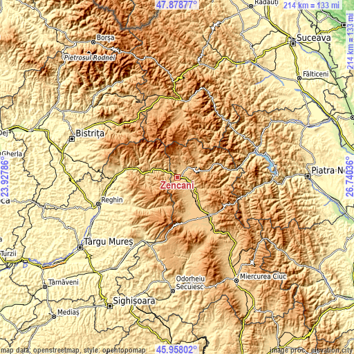 Topographic map of Zencani