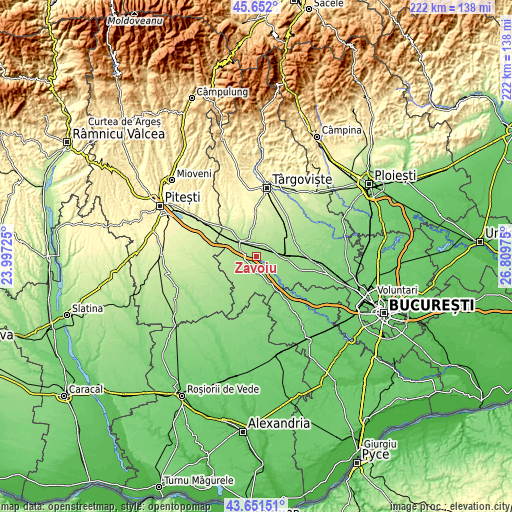 Topographic map of Zăvoiu