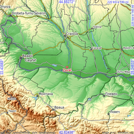 Topographic map of Zăval