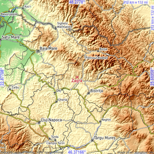 Topographic map of Zagra