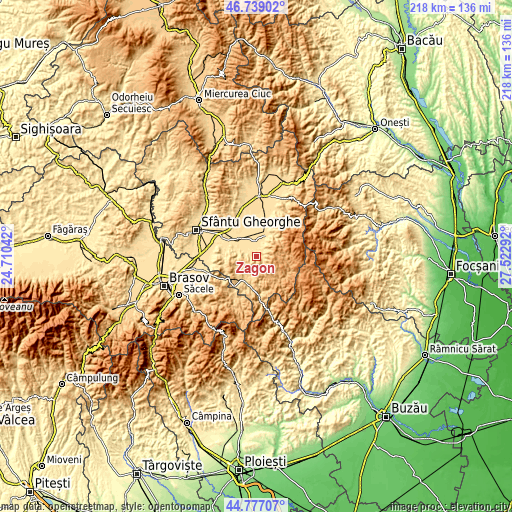 Topographic map of Zagon