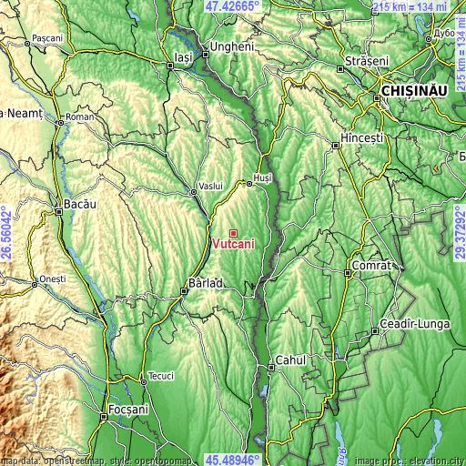 Topographic map of Vutcani