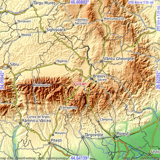 Topographic map of Vulcan