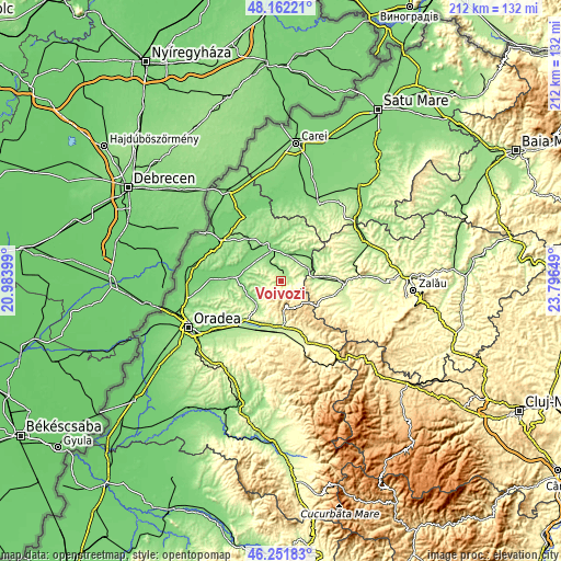 Topographic map of Voivozi